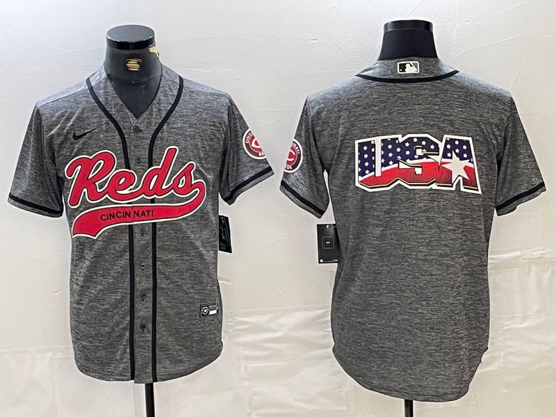 Men Cincinnati Reds Blank Grey Jointly 2024 Nike MLB Jersey style 3